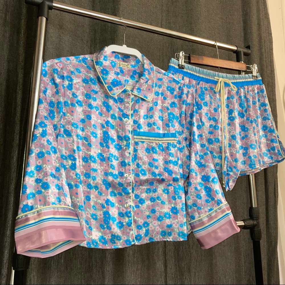 Free People Pillow Talk Silky Satin PJ Pajama Set NEW WITH TAGS - Picture 13 of 15